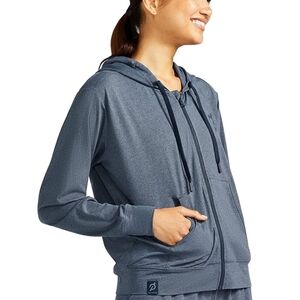 PELOTON Dream Blend Relaxed Hoodie Jacket Womens Small Gray Full Zip Workout